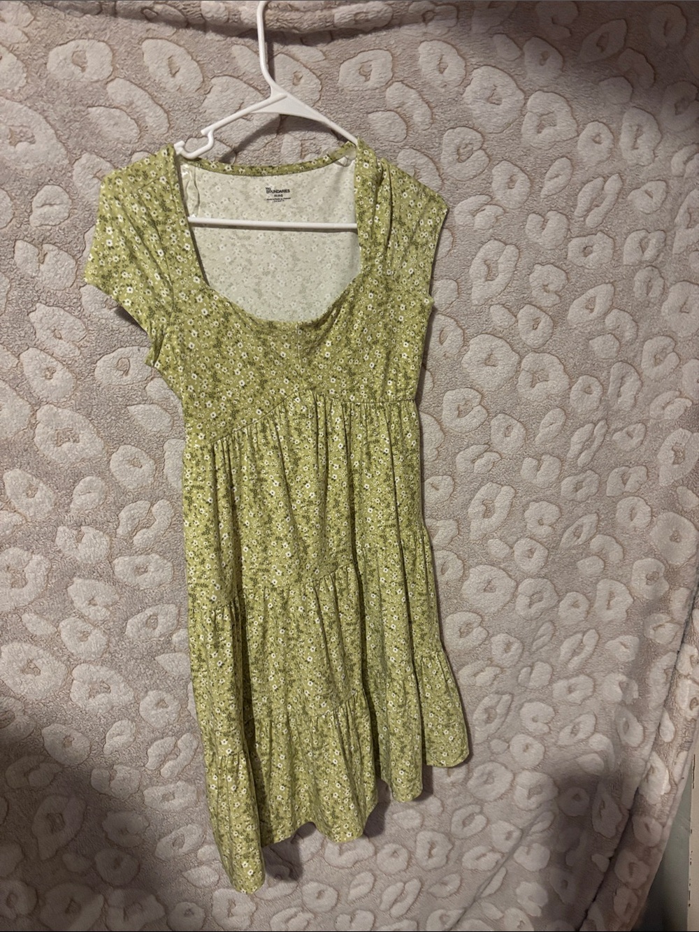 No Boundaries Light Green Floral Casual Dress
